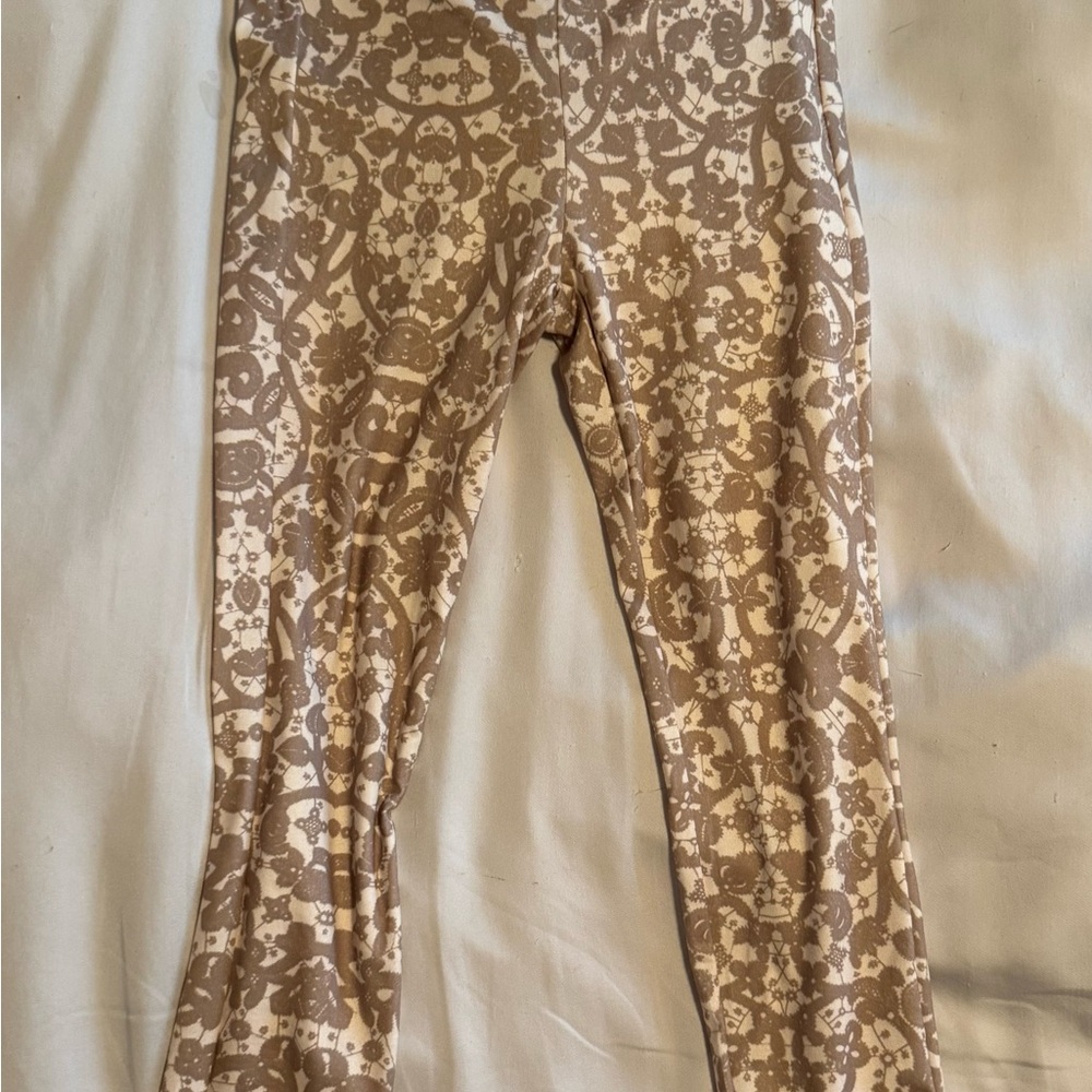 Joyfolie Brown and Cream Patterned Leggings